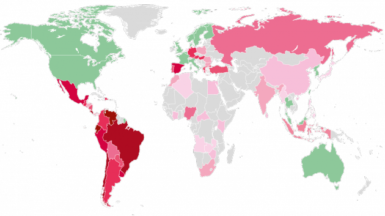 La mappa dei Paesi che sono andati in default e un po' di storia.